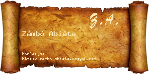Zámbó Abiáta névjegykártya